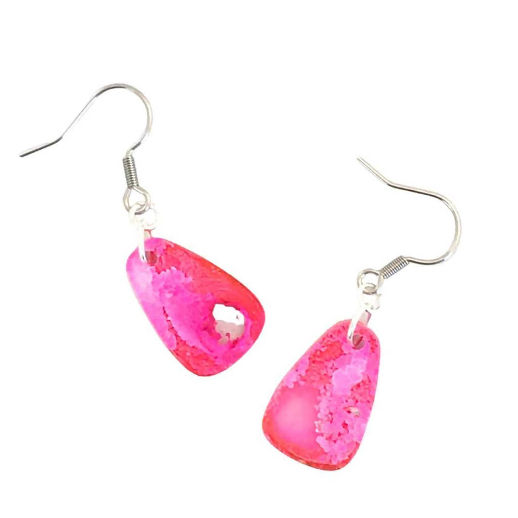Hot Pink Sparkle Earrings – Indigo Lily Designs